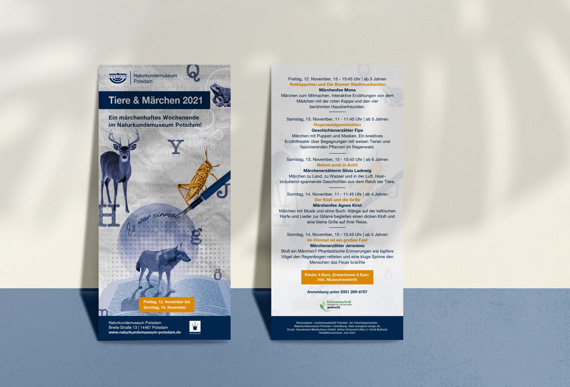 Flyer für das Naturkundemuseum Potsdam