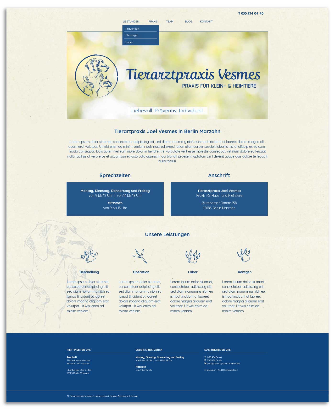 Web Design für Tierarztpraxis